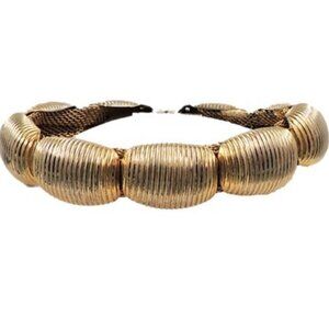 Vintage Signed Napier Goldtone Ribbed Bracelet